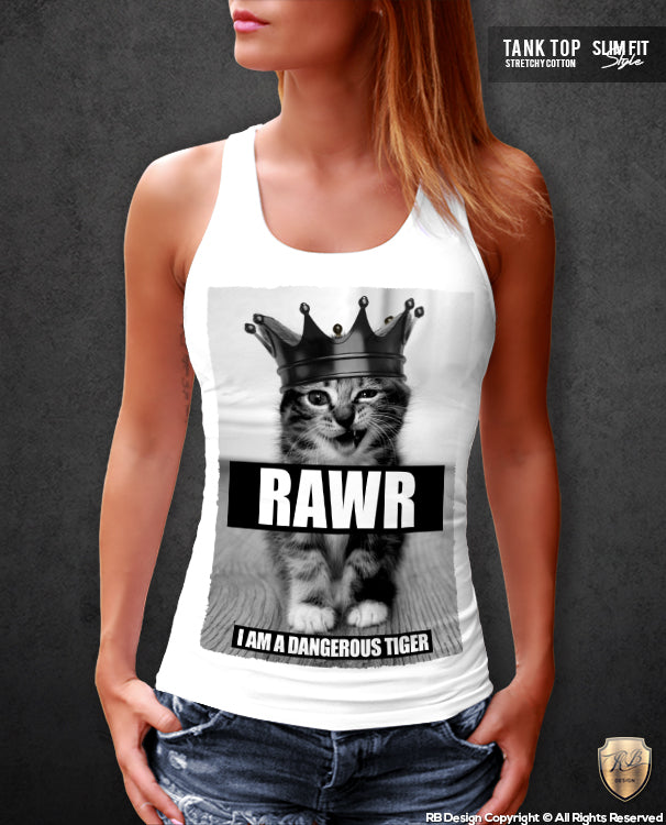 RAWR I Am a Dangerous Tiger Women's Cat T-shirt WD08
