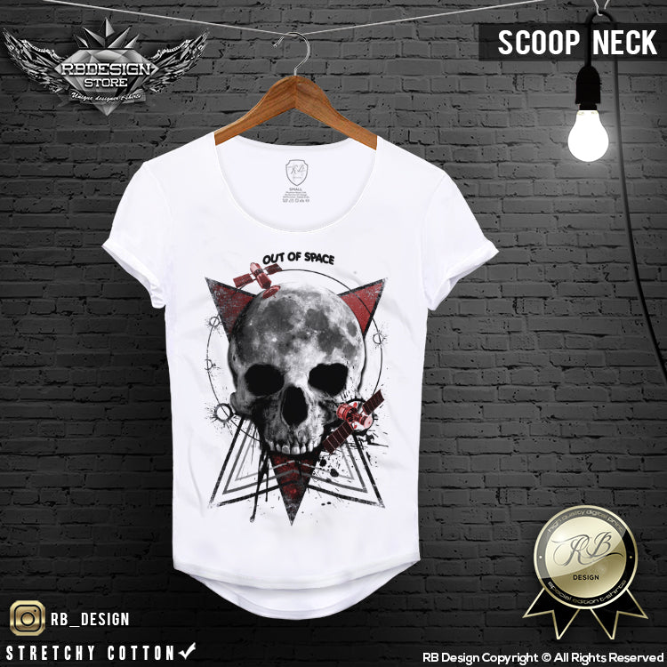 scoop neck mens fashion skull shirts