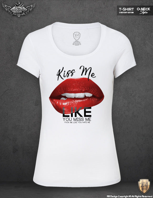 Womens Red Lips T-shirt Trendy Sayings Tank Top WD094 R – RB Design Store