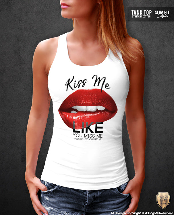 womens printed lips vest