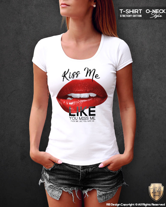 Womens Red Lips T-shirt Trendy Sayings Tank Top WD094 R