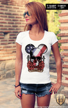 Mickey Skull Women T-shirt USA Flag RB Design Tank Top WD106