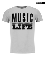 music is life graphic tee crew neck