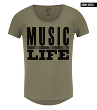music is life khaki t-shirt