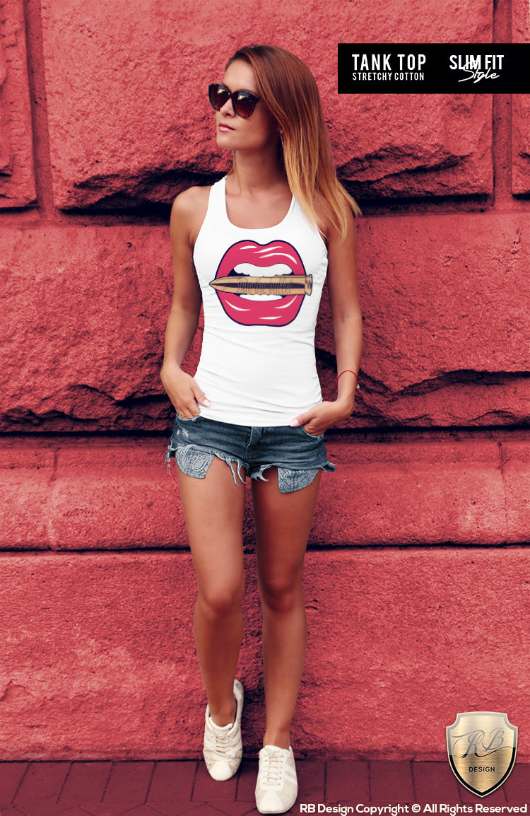 trendy lips tank top
