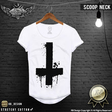 black cross mens scoop neck tees