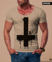Men's Inverted Cross Graphic Tee Army Green Light Gray Top / Color Options/ MD122