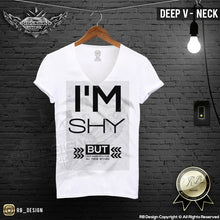 deep v neck saying t-shirt
