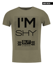 crew neck khaki graphic t-shirt