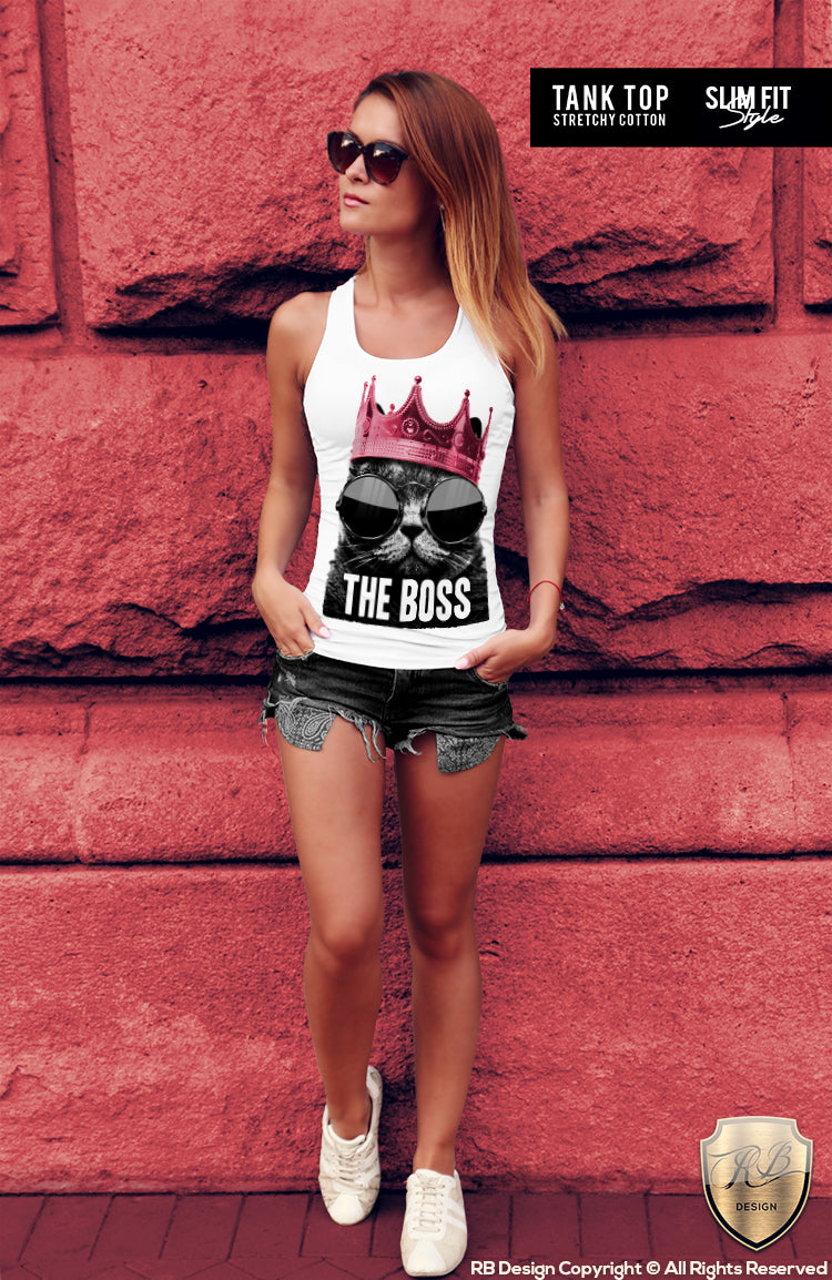 fashion cool womens cat tank top