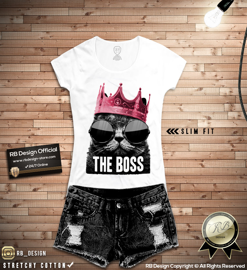 the boss womens cat funny shirts