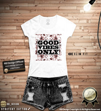 womens flowers t-shirt good vibes