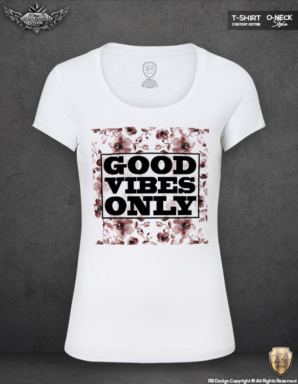womens flowers tee good vibes