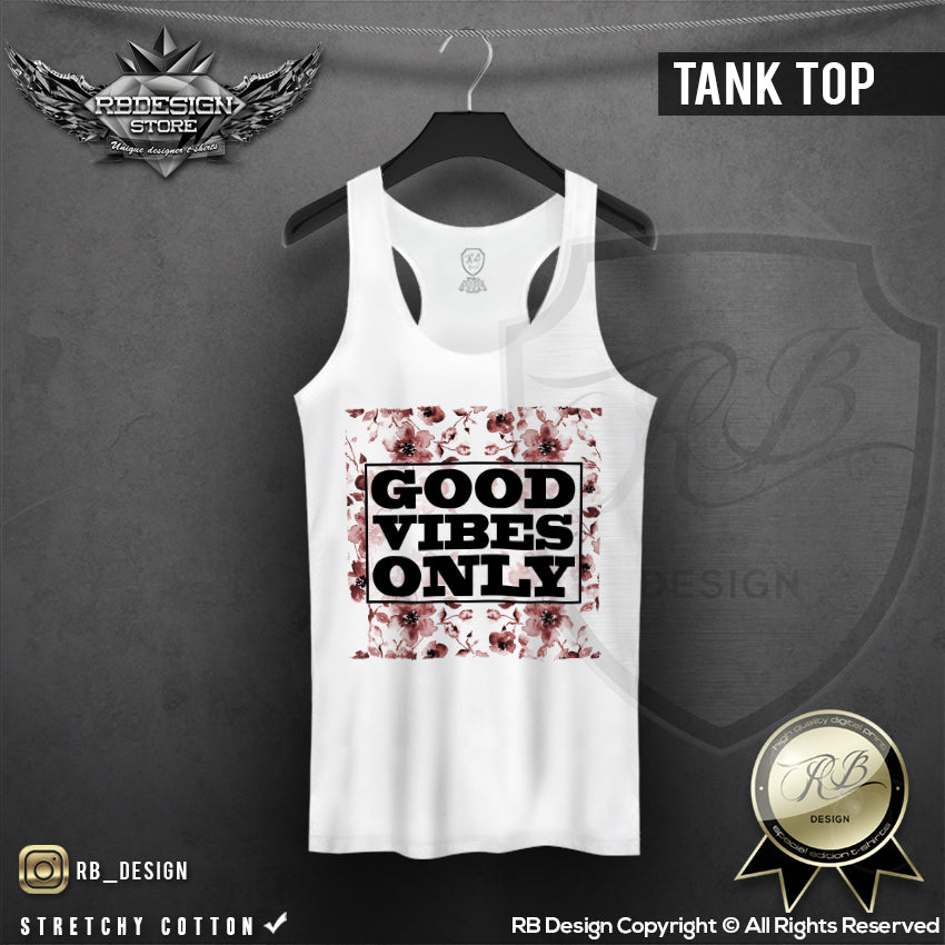 good vibes only graphic tank top