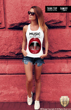Red Lips Women's T-shirt Music Is My Medicine Ladies Festival Tank Top WD169