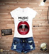 Red Lips Women's T-shirt Music Is My Medicine Ladies Festival Tank Top WD169
