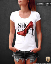 womens graphic shirt fashion addicted shoe lover tee