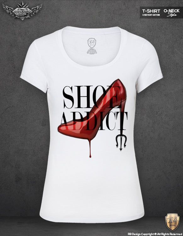 womens fashion lover t-shirt shoes addict printed tees