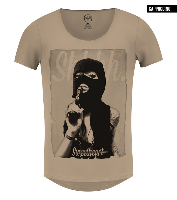 beige graphic shirts mafia girl tee