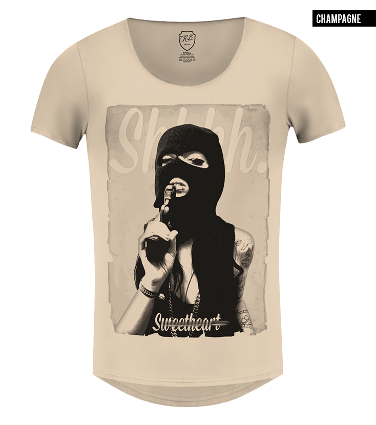 beige scoop neck mafia shirt