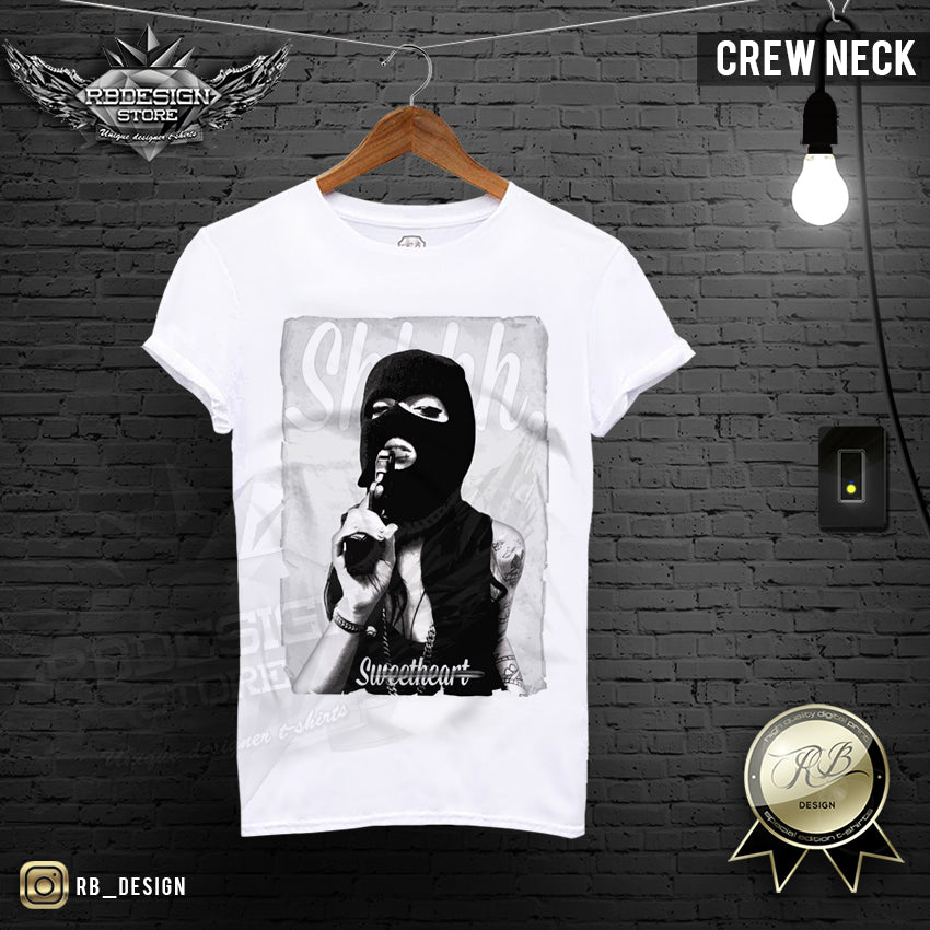 crew neck mens gangsta girl t-shirt