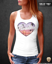 Women's Heart T-shirt Paradise Palm Trees Graphic Top WD194