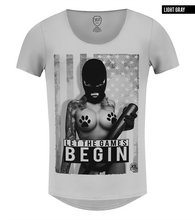 bad girl printed t-shirt light gray