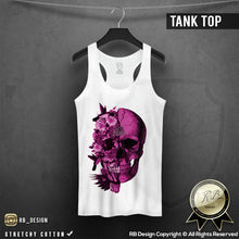 flowers skull tank top for women