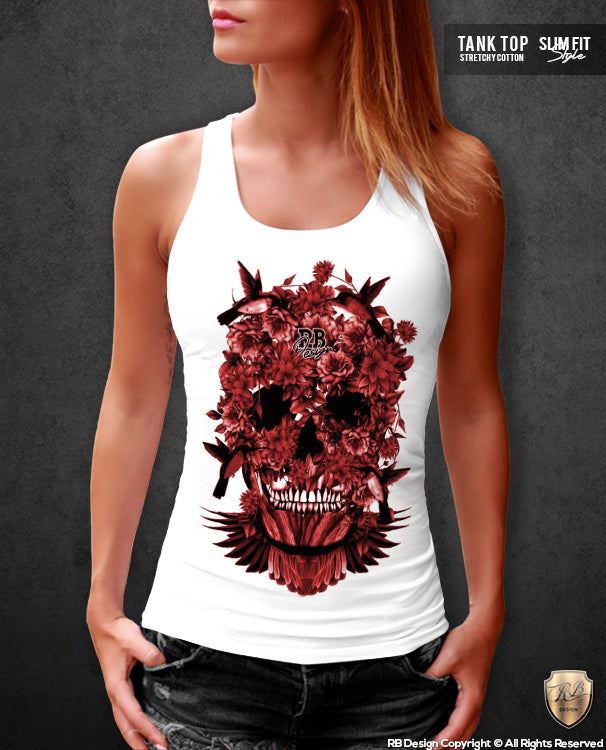 flowers skull tee shirts