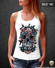 floral flowers skull tank top