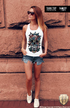 rb design flowers skull tank top