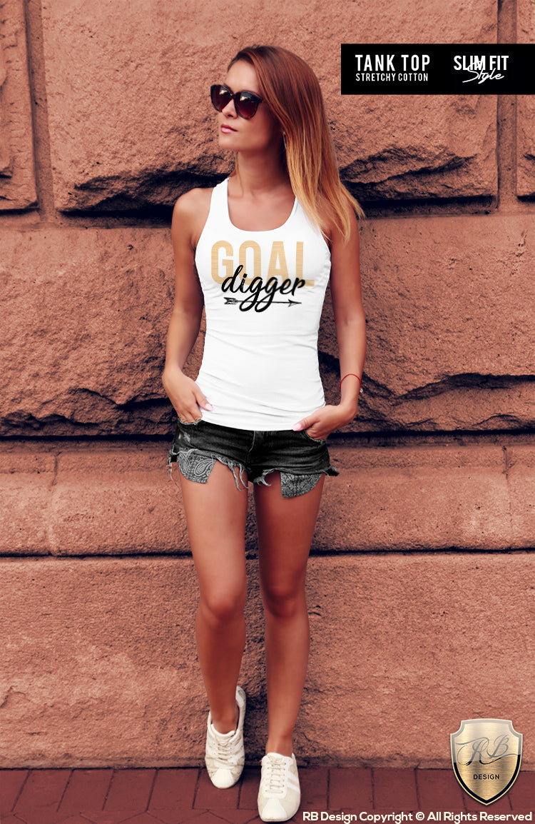 Womens Sayings T-shirt Goal Digger Stylish Wording Top WD023
