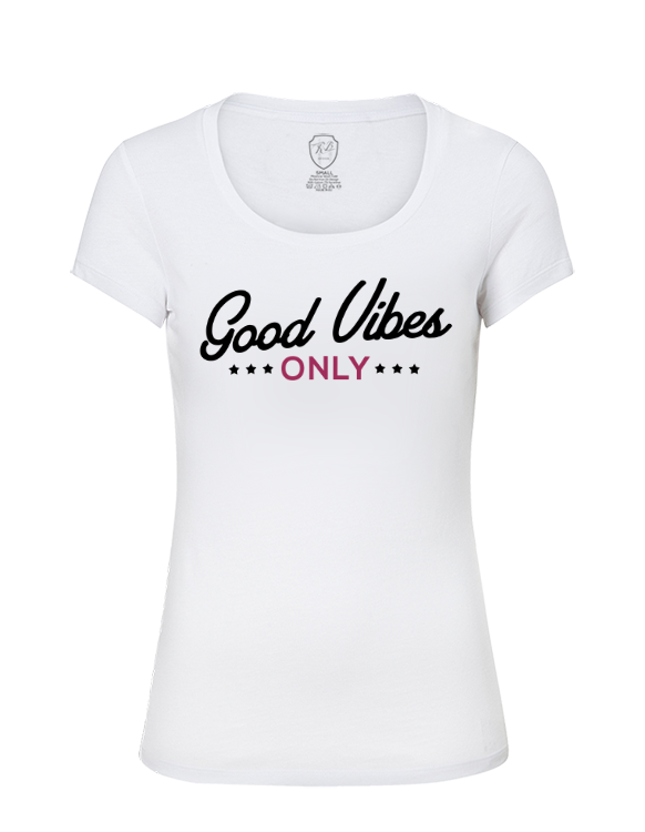 Good Vibes Only Ladies T-shirt Summer Beach Top Stylish RB Design Tee ...