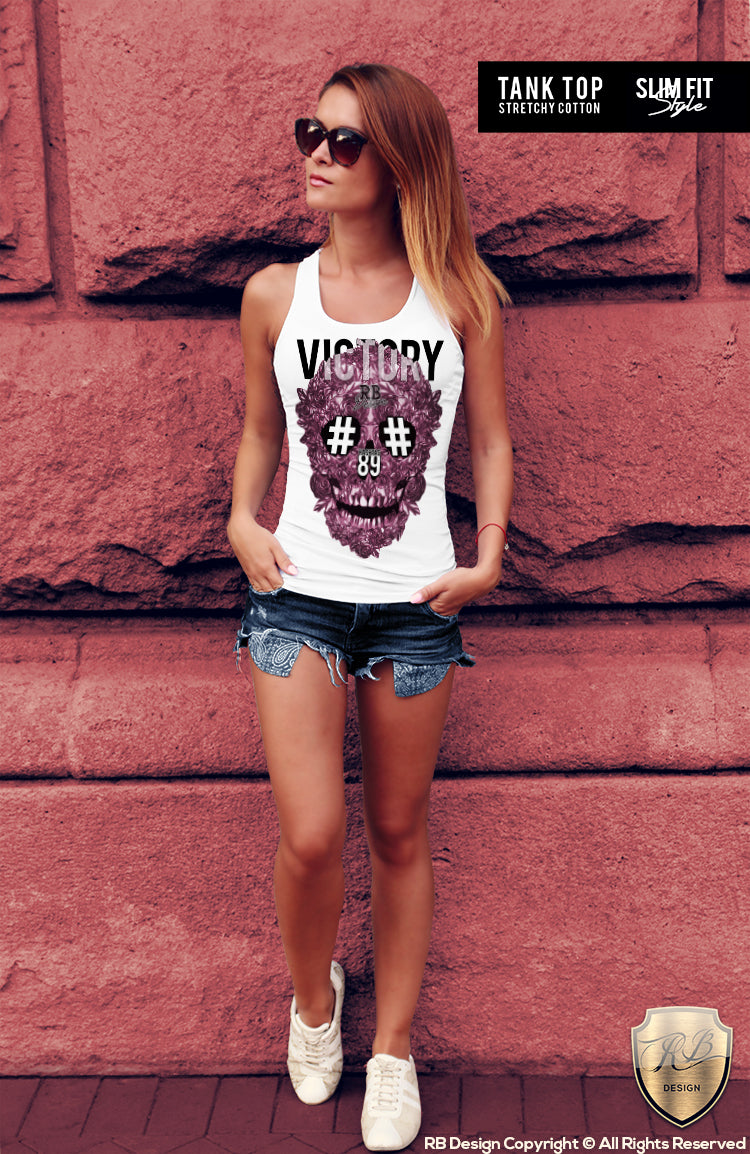 roses skull tank top