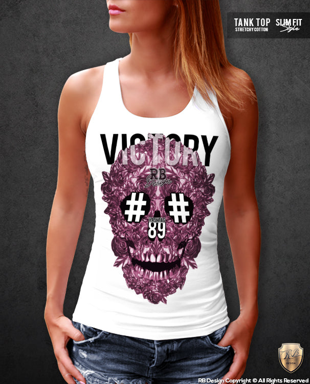 rose skull tank top
