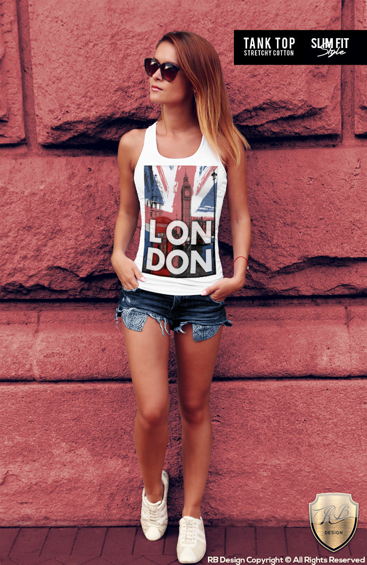 uk flag womens tank top