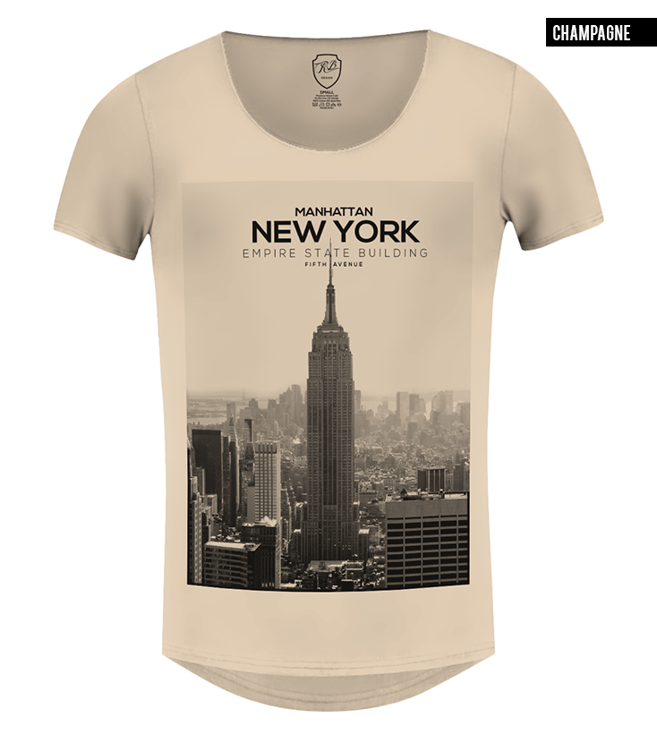 beige mens new york t-shirt