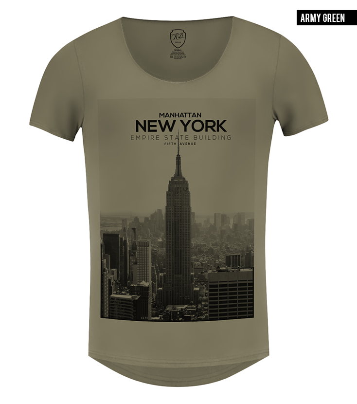 men's khaki new york scoop neck t-shirt