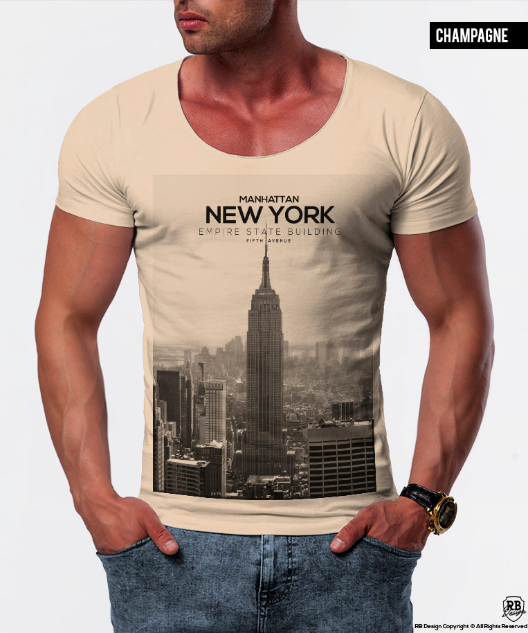 Men's T-shirt New York Manhattan Fifth Avenue Graphic Tee / color option / MD258