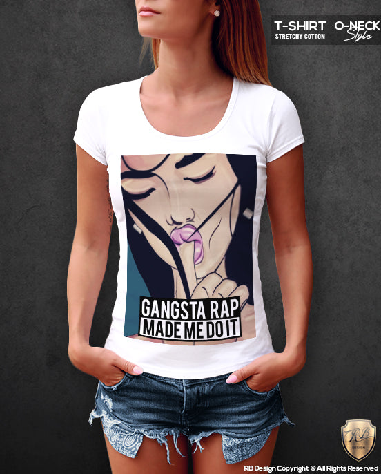 gangsta rap made me do it womens t-shirt