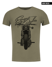 khaki mens crew neck bike t-shirt