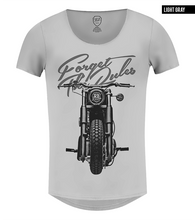 gray mens t-shirt motorcycle graphic tee