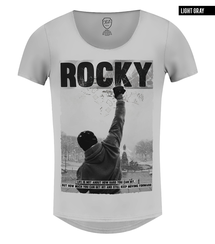 rocky balboa mens t-shirt scoop neck