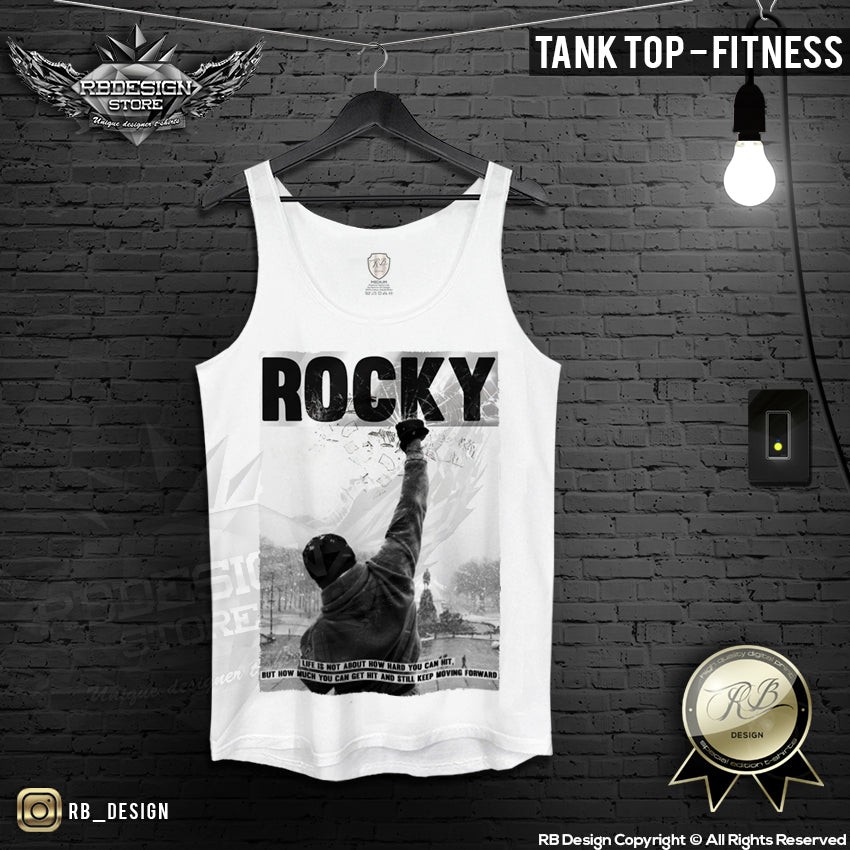 Rocky Balboa White Men's Training Tank Top Fitness MD276