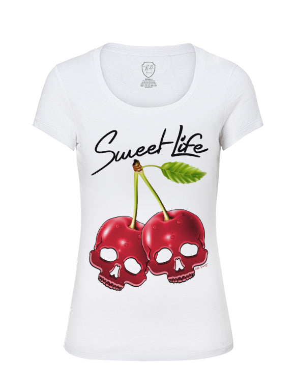 Sweet Life Cherry Skulls Womens T-shirt Street Fashion Ladies RB Design Tank Top WD280