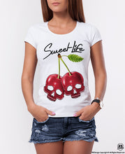 Sweet Life Cherry Skulls Womens T-shirt Street Fashion Ladies RB Design Tank Top WD280