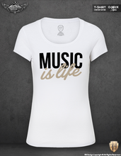 Music Is Life Ladies T-shirt Cool Festival Techno Lover Top WD310