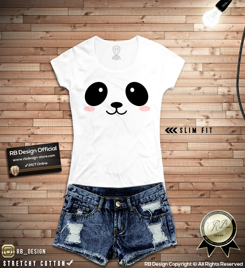 Misleidend Aanbeveling het is mooi Cute Panda Face Women's T-shirt Cool Animal Lover Ladies Tank Top WD31 – RB  Design Store
