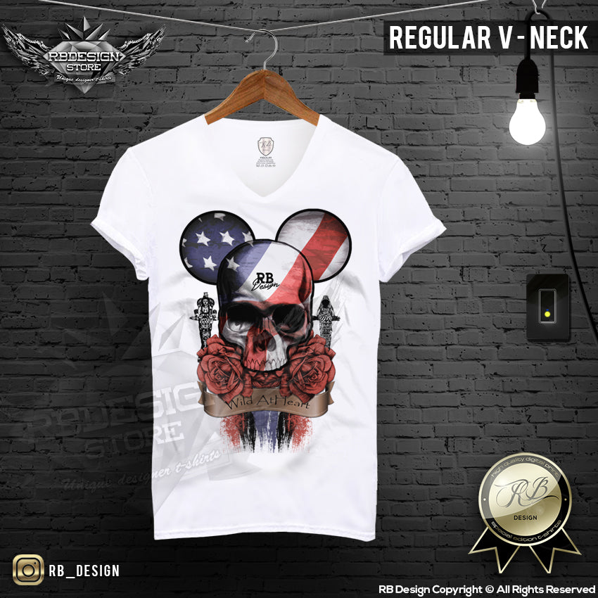 RB Design Mickey Skull Mens T-shirt Roses USA Flag Tank Top MD321