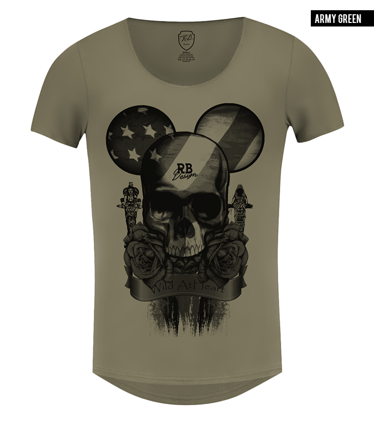 mens khaki green fashion t-shirt